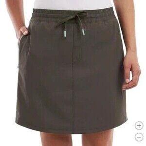 Elle Sport Lightweight Skort Green Drawstring Pockets Women’s Medium Active